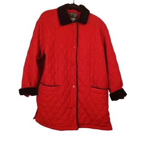 Women's Quilted Velvet Trimmed Coat M Insulated Gorpcore Utility BarnJacket - Picture 1 of 8