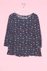 TOM TAILOR Blouse with 3/4 Sleeve Print D 38 navy blue