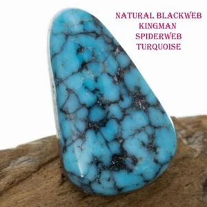 KINGMAN SPIDERWEB Turquesa Cabujón Cabina NATURAL 18mm Telaraña Negra TRIÁNGULO - Imagen 1 de 4