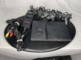 Sony PlayStation 2 PS2 Slim SCPH-70001 Gaming Console - W/ Controllers And Cords