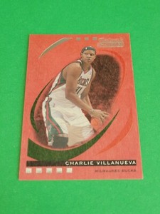 CHARLIE VILLANUEVA 2007-08 TOPPS TRADEMARK MOVES BASE SET RED WOOD PARALLEL /35