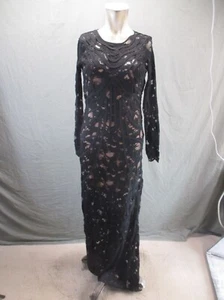 NWT H&M Size 8 Womens Lace Long Sleeve Open Back Sheer Maxi Cocktail Dress 153 - Picture 1 of 12