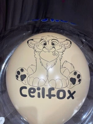 Furry Ceilfox Roetgen Fox printed BelBal 24" 36" balloon B250 B350 Original