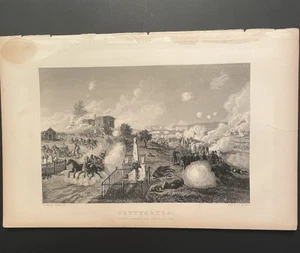 Antique illustration of the Battle Of Gettysburg, 2nd Day At Cemetery Hill - Picture 1 of 4