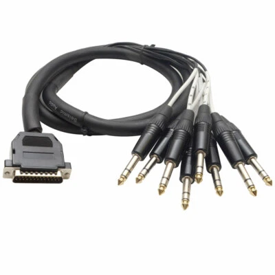 DB25 to 8 Channel 1/4" TRS 5 Foot D-Sub Snake Cable Patch Bay Interface Modular - Image 1 of 3