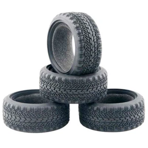 4 Pezzi di Pneumatici per Tamiya HPI 1:10 RC Auto Buggy Modello Pezzi di - Foto 1 di 4