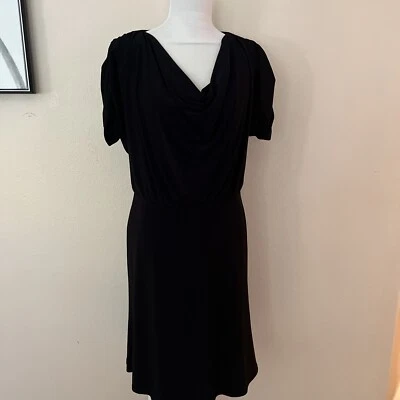 Jones New York Collection Cowl neck Stretch Black Dress Size 10 - Image 1 of 3
