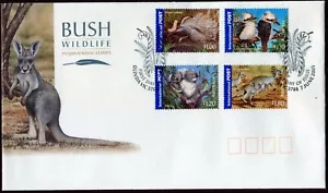 Juego de 4 estampillas de Australia Bush Wildlife International 2005 FDC, como nuevas - Imagen 1 de 1