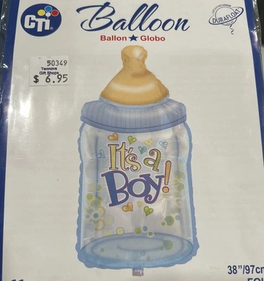 CTI 38” Globo de Lámina en Forma de Botella ¡Es un niño!   NUEVO Bebé Foto 1 de 2