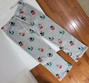 Daydream Pyjamahose weich Fleece grau mehrfarbig Animalprint Loungewear Gr. M - Bild 1 von 9