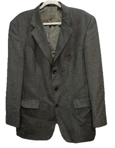 Oscar de la Renta 42R Men' Blazer Jacket Brown Check 100% Wool - Picture 1 of 15