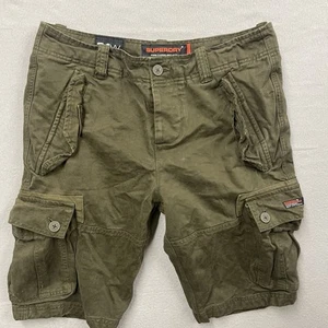 Superdry Cargo Shorts Uomo W31 Verde Utility Combat Field Military - Foto 1 di 12
