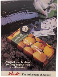 Lindt "Millionaire Chocolate" Albaricoque 1975 Orig Punch Mag Reino Unido anuncio impreso ~8,5x11" - Imagen 1 de 1