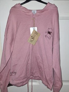 Disney Zip Up Hoodie. Pooh Bear.size Medium.pink And Lightweight. - Picture 1 of 8
