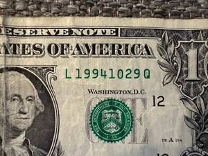 October 29 1994 Birthday Note Fancy Serial Number 10 29 1994 L19941029Q - Picture 1 of 2