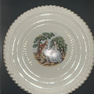 The Harker Pottery Co 22kt Gold outring colonial Plate, ser of 1 - Picture 1 of 4