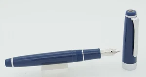 Sailor Pro Gear Slim Midnight Sky & Chrome Fountain Pen - 14kt Medium Nib - Picture 1 of 4
