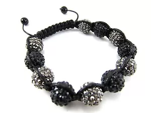12 MM ICED DISCO KUGEL HIP HOP MAKRAMEE CZ PAVE PERLEN ARMBAND - Bild 1 von 7