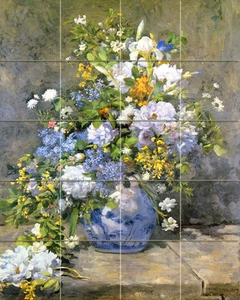 Art Renoir Spring Bouquet Mural Ceramic Backsplash Bath Tile #1696 - Picture 1 of 3