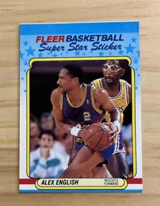 Pegatina Fleer #4 Alex English NBA HOF Denver Nuggets 1988-89 - Imagen 1 de 2