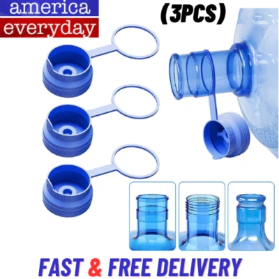 Paquete de 3 tapas de jarra de agua reutilizables de 5 galones, tapas de botella a prueba de fugas (55 mm) *NUEVO* Foto 1 de 4