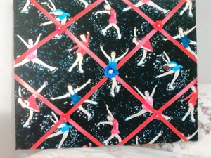 Cute Ice Skater Themed Memory Board with Hooks - Picture 1 of 2