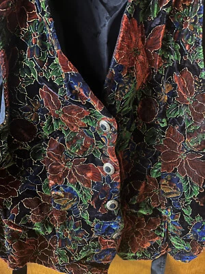 IMPRESSIONS of CALIFORNIA Womens M Medium Vest POINSETTIA New NWT - Image 1 of 4