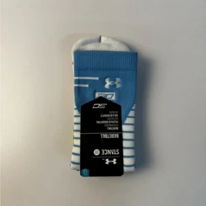 Under Armour Stance Dri Fit Crew Socks Mens Large 9-11 Blue White Basketball New - Picture 1 of 2