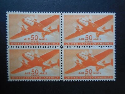 #C31  50c Airmail Block MNH OG VF/XF CV $44 "Includes New Mount" #2 - Image 1 of 3