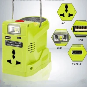 200W Power Inverter for Ryobi ONE+ 18V Battery Convert to AC 120V/220V w/Type-C - Picture 1 of 17