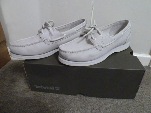 Scarpe da donna Timberland classiche da barca slip on in pelle nabuk grigia taglia UK 5 5