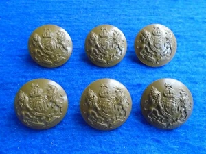 6 X WWII GENERAL SERVICE CORPS 24MM ECONOMY PLASTIC BUTTONS - Picture 1 of 3