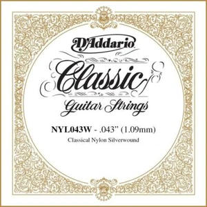 D'Addario NYL043W Silver-plated Copper Classical Guitar Single String, .043 - Picture 1 of 1
