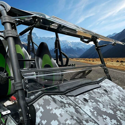 Folding Flip Windshield Scratch Resistant For Kawasaki Teryx 4 800/ 4 S ,2016-23 - Image 1 of 4