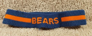 1980's NFL Football Chicago Bear Sweat Head Band Ear Warmer Blue & Orange Strip - Picture 1 of 5