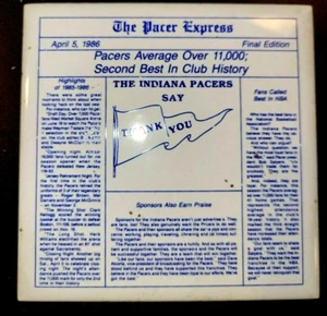 NBA 1986 INDIANAPOLIS PACERS - PACER EXPRESS HEADLINE STYLE TILE - Picture 1 of 3