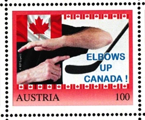 "Elbows Up" - Canada - Trump Tariffs-  2025  Austria/Canada Postage Stamp Issue - Picture 1 of 10