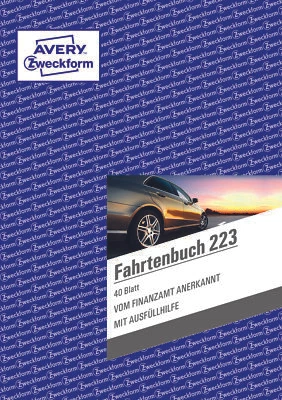AVERY ZWECKFORM 2 Zweckform Fahrtenbücher 223 A5 mit je 40 Blatt AVERY Formularbuch Fahrtenbuch