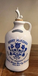 Henry McKenna Sour Mash Bourbon Whiskey Jug Half Gallon Cork Pourer D6, Vintage - Picture 1 of 9