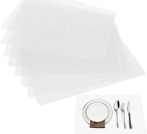 Clear Place Matstranslucent Plastic Placemats Set For Dining Table Keeps Table O - Picture 1 of 9