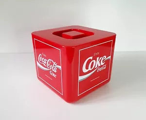 Vintage Coca Cola Retro Square Ice Box Cooler Red Bar Accessory Late 1980s NOS - Bild 1 von 11