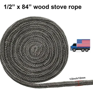 Wood Stove Door Gasket Kit (1/2" X 84" Rope) Replacement for Fireplace Doors - Picture 1 of 5