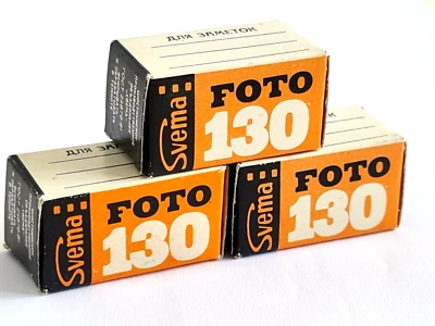 3 rolls Svema FOTO-130 135/35mm 36exp. ISO 160 B&W Camera Negative Film - Image 1 of 4