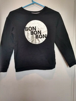 Xhilaration Girl's Black Bon Bon 套衫 L 码 (10-12) 全新带标签 — 第 1/3 张图片