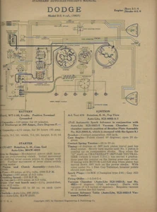 1937 DODGE Model D-5 6cyl Standard Auto Electricians Manual - Picture 1 of 1