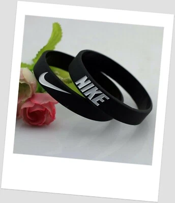 Nike black White oreo Baller band rubber bracelet wristband Elite Series AF1 - Image 1 of 4