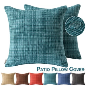 1/2 Pack Square Waterproof Patio Outdoor Pillow Cover Cushion Cover Pillow Cases - Picture 1 of 27