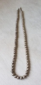 Vintage Native American Indian Sterling Bead Necklace Navajo Pearls - Picture 1 of 11
