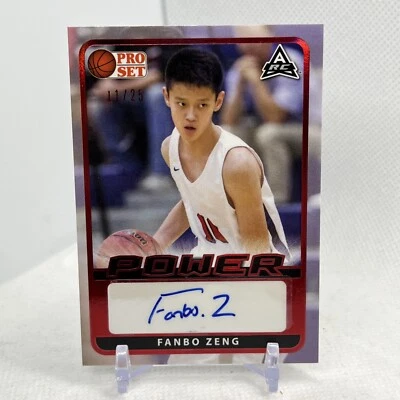 2021-22 Leaf Pro Set Fanbo Zeng Red Power Auto /25 RC Rookie BEIJING DUCKS GD - Image 1 of 4