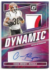 2024 Panini Donruss Optic Chase Brown Dynamic Patch Prizm Auto /25 Cin Bengals - Picture 1 of 2